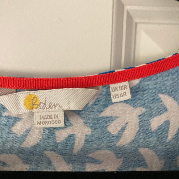 Boden Amelie Jersey Dress Bird Print 6R - Picture 6 of 9